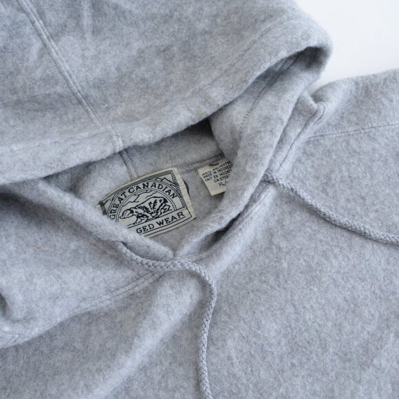 Vintage Great Canadian Rugged Wear Soft Fleece Hooded Pullover Gray Sweatshirt - Picture 9 of 9